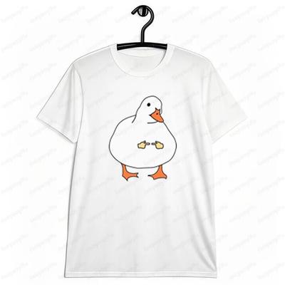 Ein hübsches Oberteil mit Entenprint Tierliebhaber Damen Herren Baumwolle Kurzarm Alltag Lässig Sommer Rundhals T-Shirt Unisex Tee