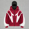 Men's Oversized Zip Up Hoodie Color Block Long Sleeve Hooded Sweatshirts Retro Jacket  Hoodie