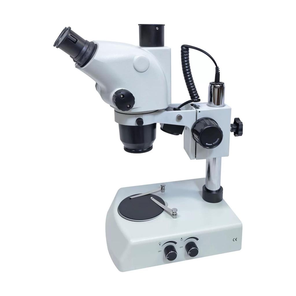 Desktop Stereo Microscope with Side-Opening Binoculars for Jewelry, Watch Repair, Circuit Boards, and Stone Setting.