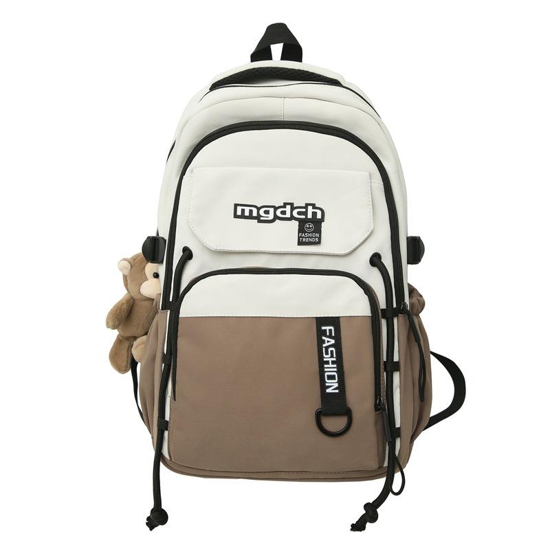 Neuer Schüler Schulranzen Herren Koreanische Version Kontrastfarbe Rucksack Damenmode Ins Trendiger Rucksack mit großer Kapazität für College-Studenten