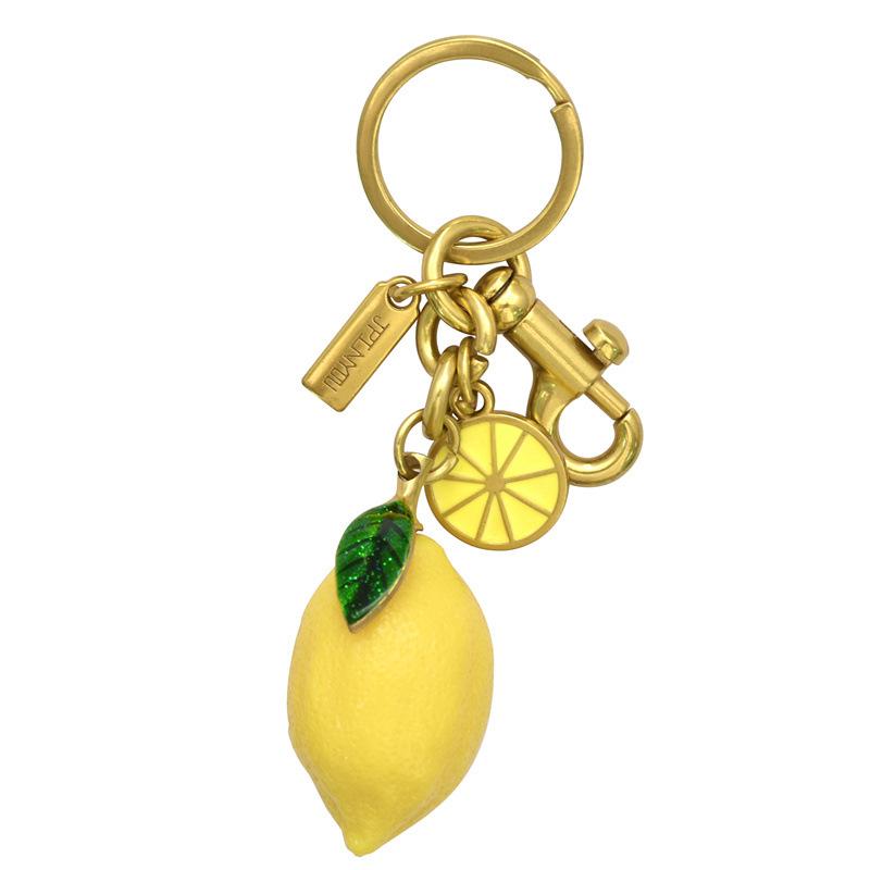 2025 Portachiavi Limone Dorato Ciondolo Borsa Portachiavi alla Moda Personalizzato Ciondolo Borsa Portachiavi Accessori Catena Borsa