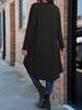 Plus Size Asymmetrical Hem Loose Long Sleeve Top (European & American Style, 2025)