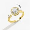 Fidget Spinner Rings for Women Crystal Flower Sun Star Moon Beads Anti Stress Anxiety Ring Rotatable Jewelry