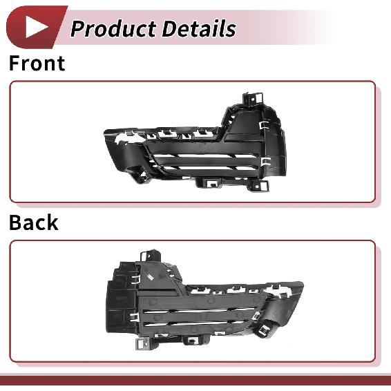 Fog Light Grill Front Lower Bumper Fog Light Cover Inserts for BMW X5 2014-2018 ABS No.51117307993 Black