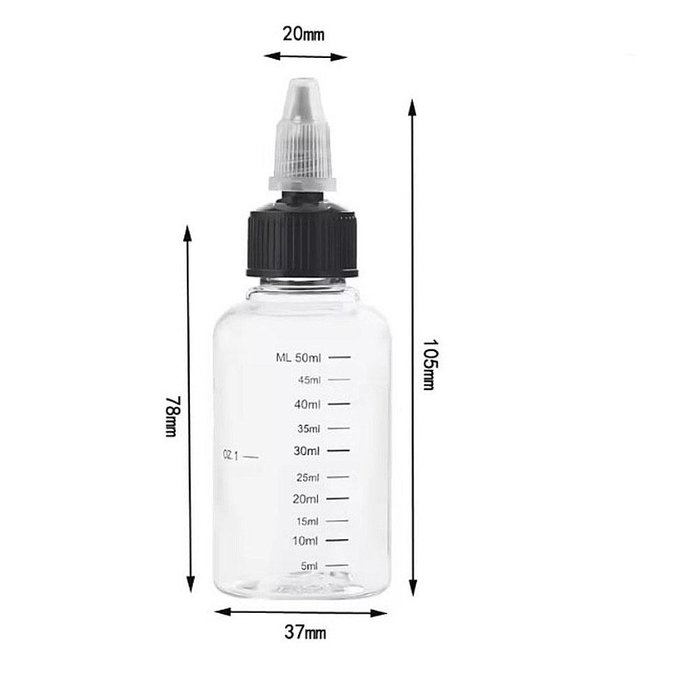 

1Pcs 30/100ml Plastic PET Juice Liquid Capacity Dropper Bottles Twist Top Cap Tattoo Pigment Ink Containers Paint Mixing Color