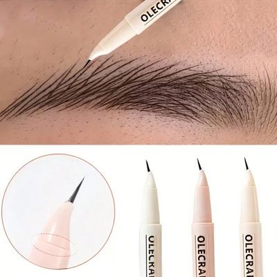 Matita Sopracciglia Ultra-Fine Angolata Punta a Pennarello Ultra-Fine, Pennarello Eyeliner con Punta Curva Per Ciglia Inferiori Trucco Sopracciglia Lunga Durata Impermeabile Per Principianti