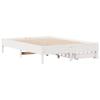 Vidaxl Bed Frame Without Mattress, White, 135X190 Cm, Solid Pine Wood