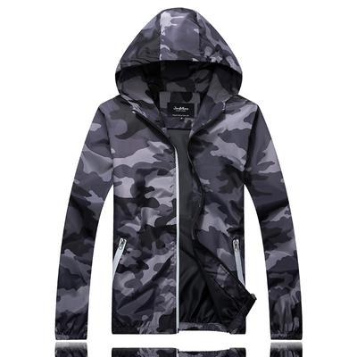 Camouflage Jacket Men's Coat Large Size Trend Reflective Camouflage Trench Coat Spring and Autumn