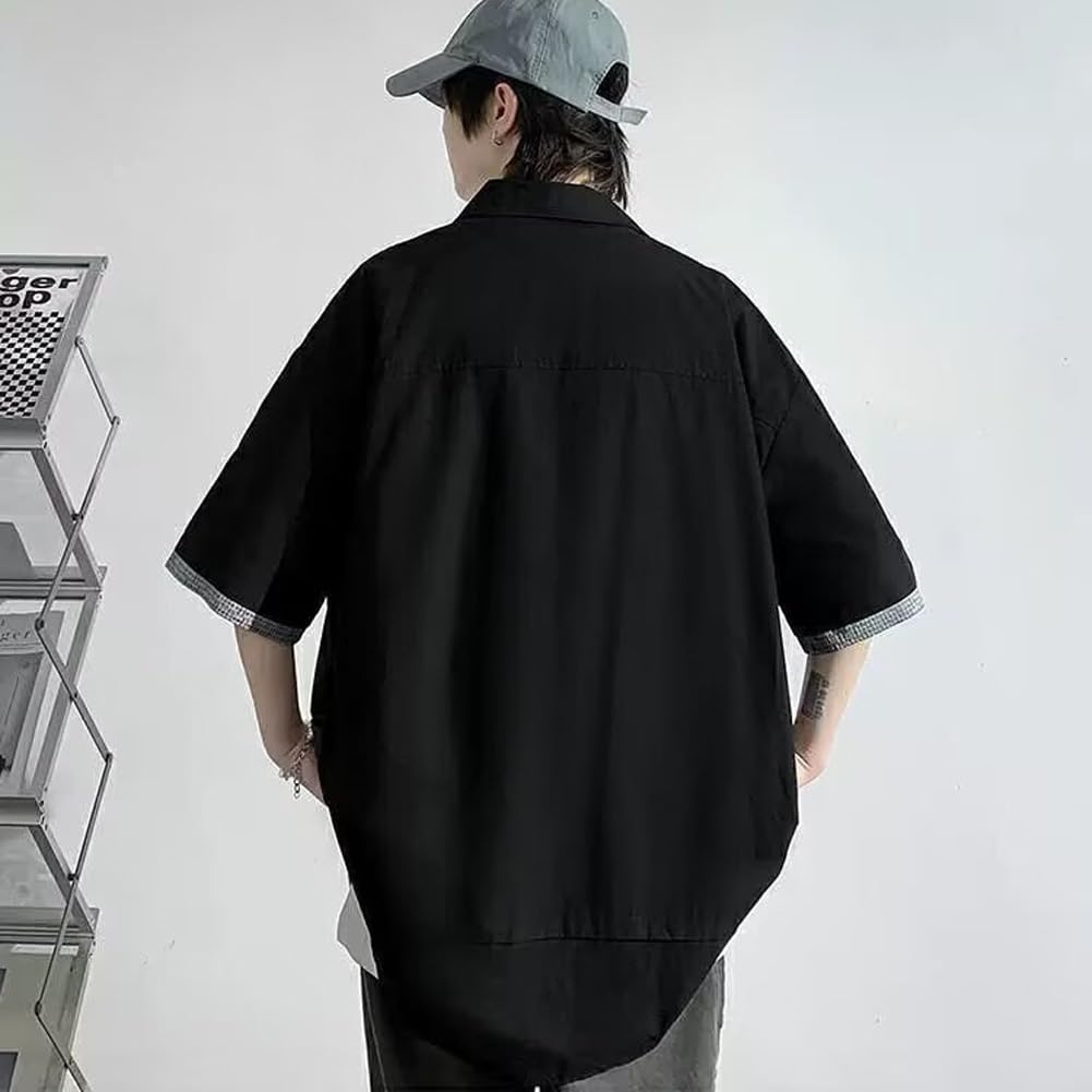 Summer Short Open Loose Plus Layered Summer Size XL [FJLTDCP] Men's Shirt, Sleeve, Button-Down, Collar, Fit, Sizes, Style, Popular, Simple, Stylish,