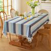 Striped Cotton And Linen Tablecloth, Living Room American Dining Table Mat, Rectangular Coffee Table Tablecloth, Simple, Small And Fresh