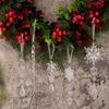 18Pcs Crystal Clear Acrylic Snowflakes And Icicles Christmas Tree Hanging Decorations Winter Theme Festive Adornments