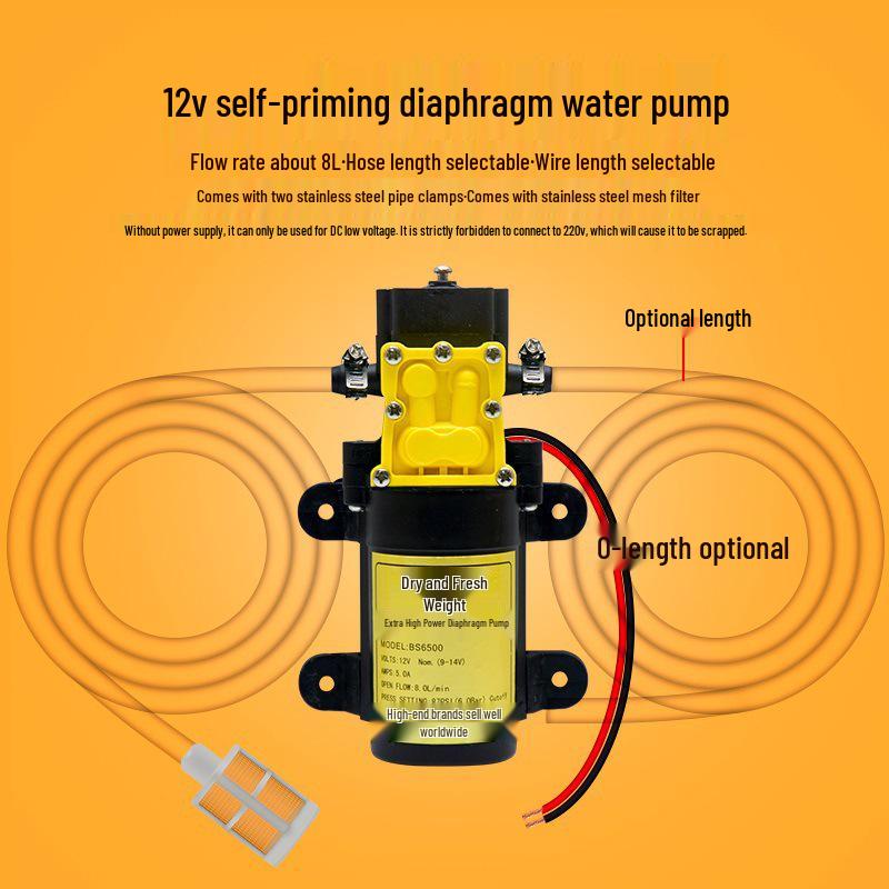 12V/24V High-Pressure Self-Priming Mini Electric Diaphragm Water Pump
