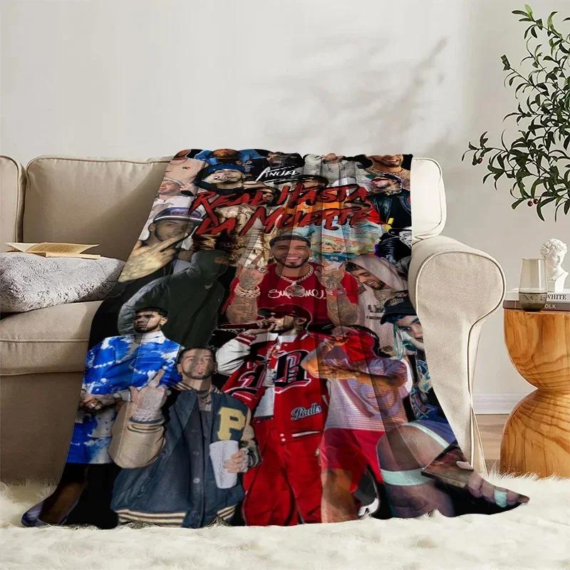 Fluffy Blankets Anuel AA Bed Sofa Camp Nap Bedspread Soft Blankets Fleece Home Textile Birthday Gift Blanket Bedroom Decor