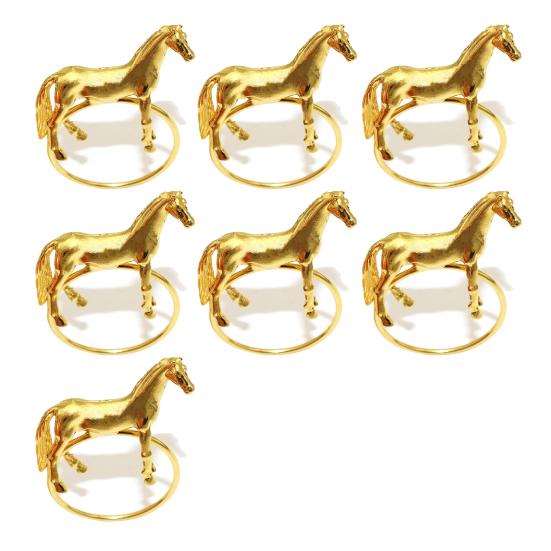 Stehendes Pferd Serviettenring Metall Pferdeförmige Serviettenringe Gold Western Reiterliche Serviettenschnalle für Weihnachtsbankett Party Tischdekoration