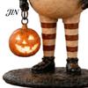 Harz Herbst Tischdekoration Kürbis Hexe Figur, Gruselige Halloween Statue mit Laterne, Einzigartiges Feiertagsgeschenk für Vintage Gothic Tischplatte Kaminsims