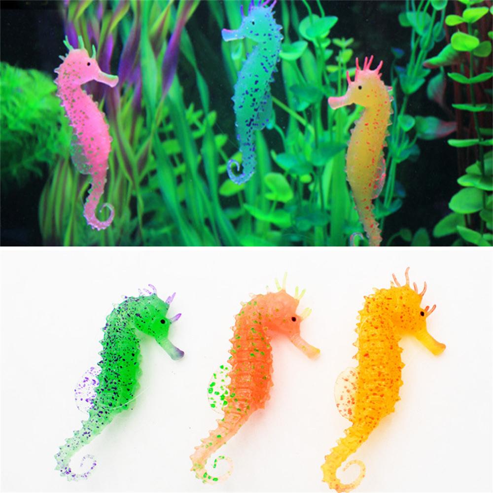 Small Aquarium Artificial Luminous Lionfish Fish Tank Landscape Silicone Fake Fish Floating Glow In Dark Ornament Home Decor