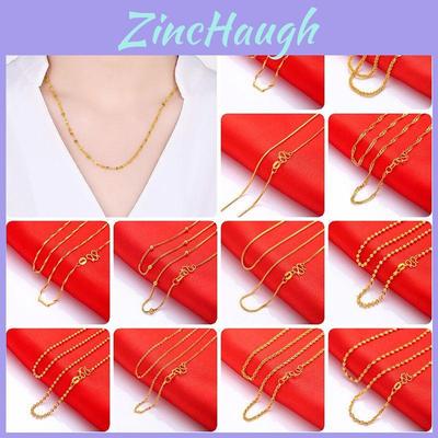 Brass Gold Plated Necklace Trendy Water Wave Design Gift For All**