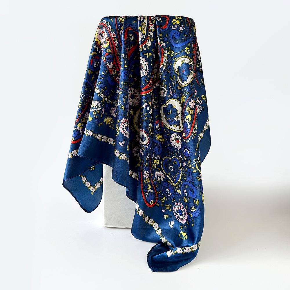 

90*90cm Bandana Scarf Imitation Silk Hair Band Fashion Women Hijab Head Covering