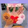 No Ip Cartoon Plush Capybara Heart Magnet Keychain For School Bag Accessories