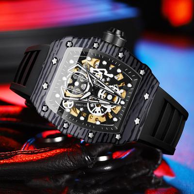 QINGXIYA Mechanical Mens Watches Top Brand Luxury Business Automatic Watch High Quality Silicone Waterproof Relogio Masculino