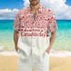 Men's Casual Casual Independence Day Print Short-sleeved Shirt