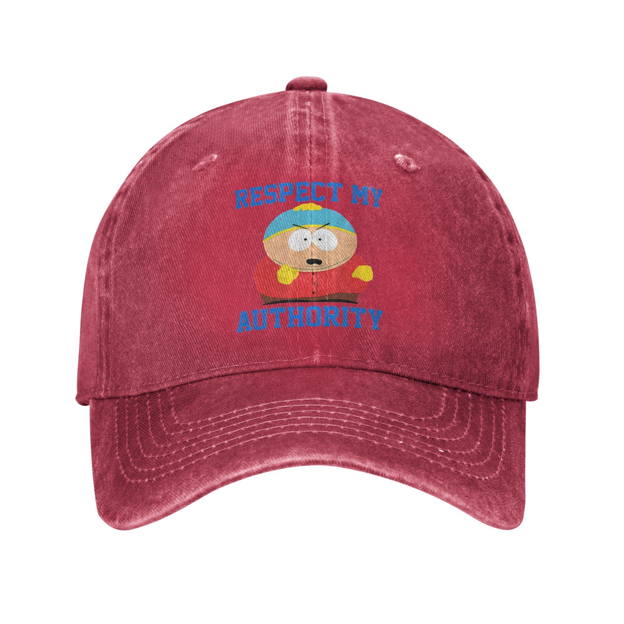 Vintage Respect My Authoritah SouthParks Baseball Cap Unisex Women Distressed Denim Washed Sun Cap CartUnisex Adjustable Caps Hat One Size