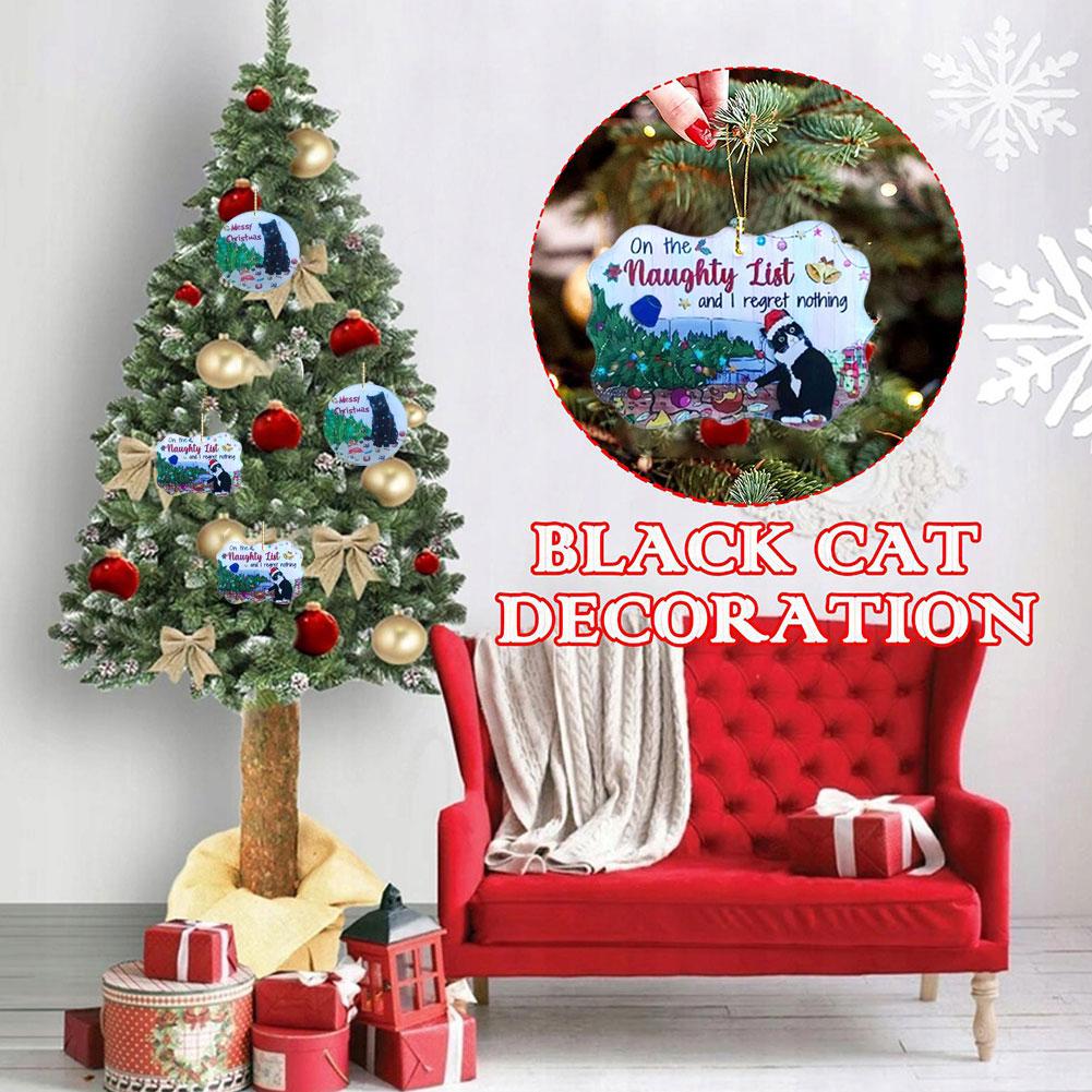 

Cute Acrylic Black Pendant Diy Lovely Xmas Tree Ornaments Hanging Party Home Mew Christmas Decoration Gifts Q3y7