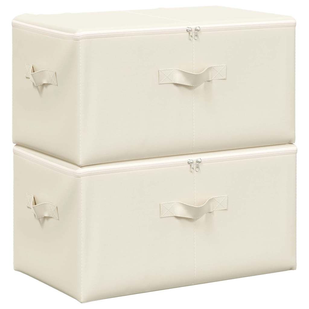 vidaXL Aufbewahrungsboxen 2 Stk. Stoff 43x34x23 cm Creme