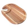 Wine Appetizer Plate Cheese Board Wooden Steak Plate with Wine Glass Holder for Party Gathering
