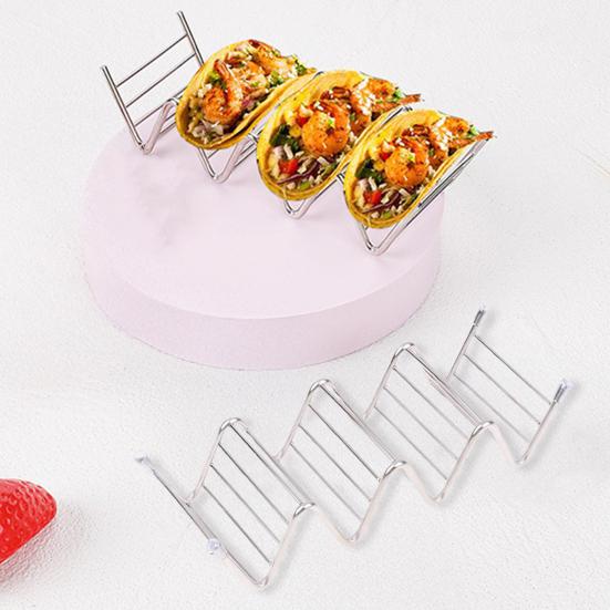 Suport Taco Suport Multifuncțional pentru Clătite Suport pentru Rulouri de Primăvară Suport pentru Hot Dog Suport de Servire din Oțel Inoxidabil Rezistent la Rugină pentru Gustări Platou pentru Petreceri