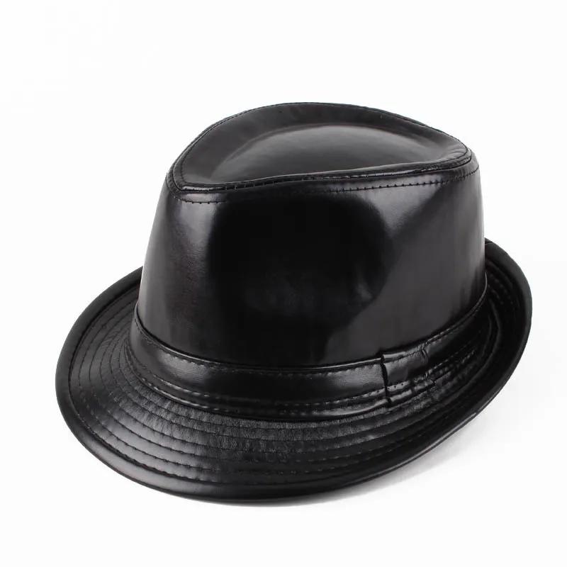 

Rabbit / Leather Retro Plus Size Women Men s Black Oval Top Cap Fedora Heisenberg Mr White Porkpie Pork Pie Bowler Hat 57-59cm M 57cm чёрный