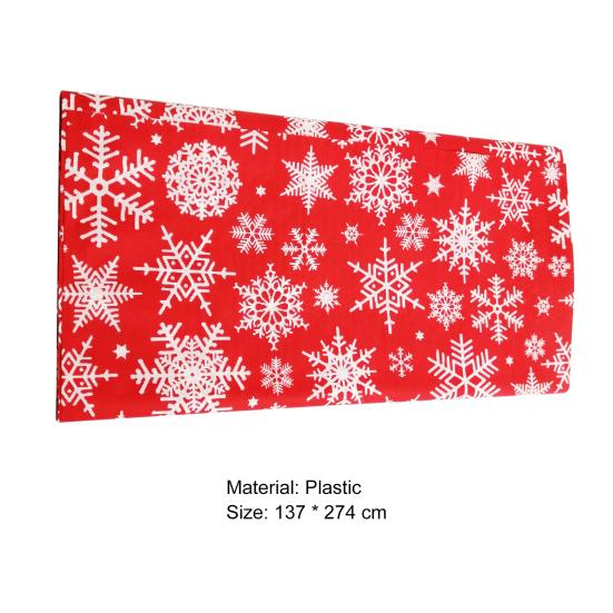 Față de masă Masă imprimată transparentă Impermeabil rezistentă la ulei Floare Anti-alunecare Pânză cu design de zăpadă Decorare de Crăciun