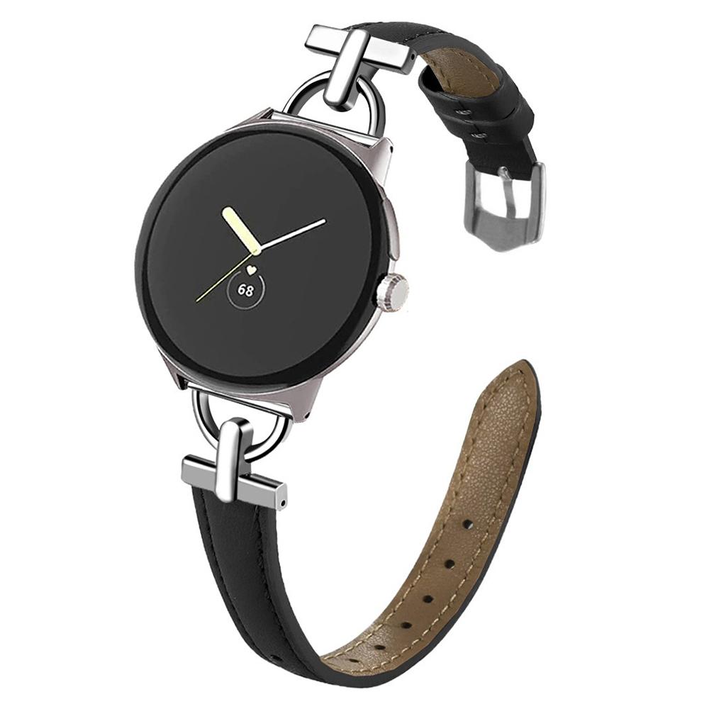 Genuine Cow Leather Watch Band for Google Pixel Watch 3 41mm/Watch 2/Watch Wrist Strap with D Ring Connector