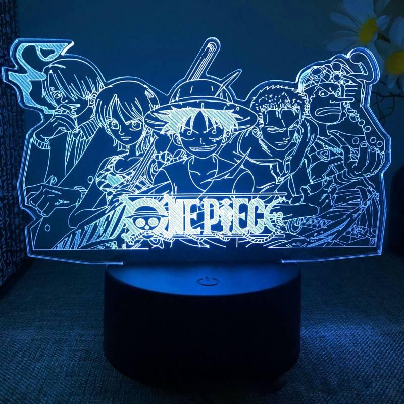 One Piece Led Night Light Kids Bedroom Decor Luffy Roronoa Zoro Lamp Acrylic