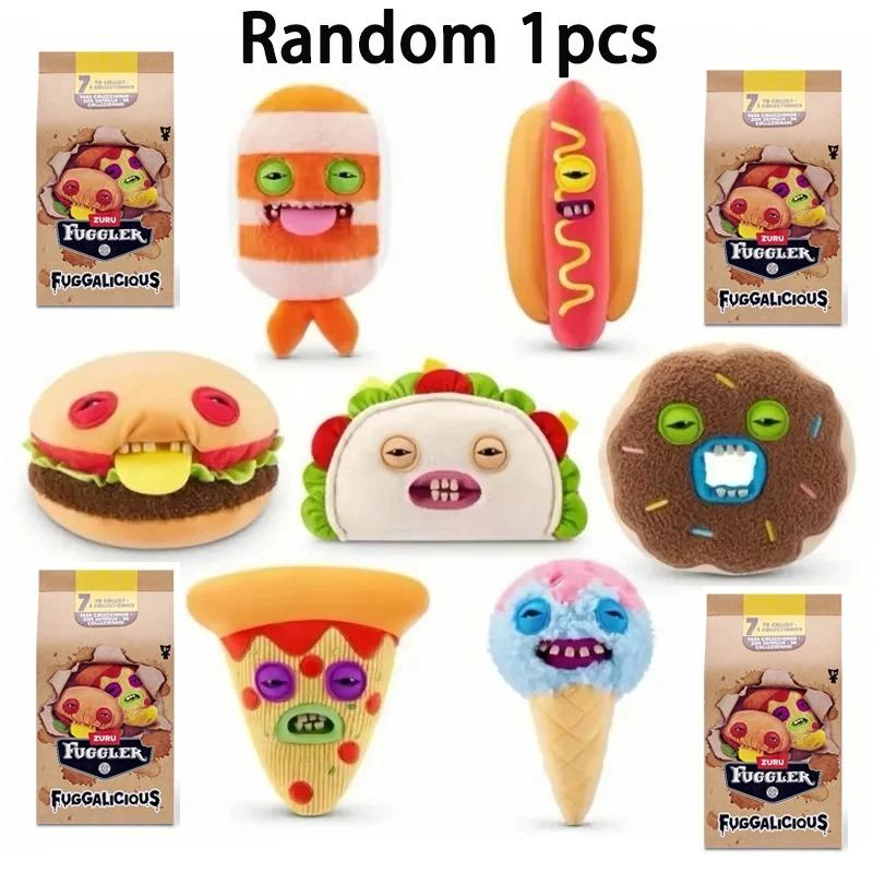 Juguetes de Peluche Originales Fuggler Monstruo de Dientes Feos Oso Gato Llavero de Peluche Colgante Nugget Encanto para Bolso Muñecas Hamburguesa Aleatorio 1 ud.