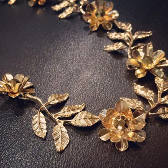 Women Elegant Baroque Leaf Flower Elastic Headband Hair Band Party Beach Gift