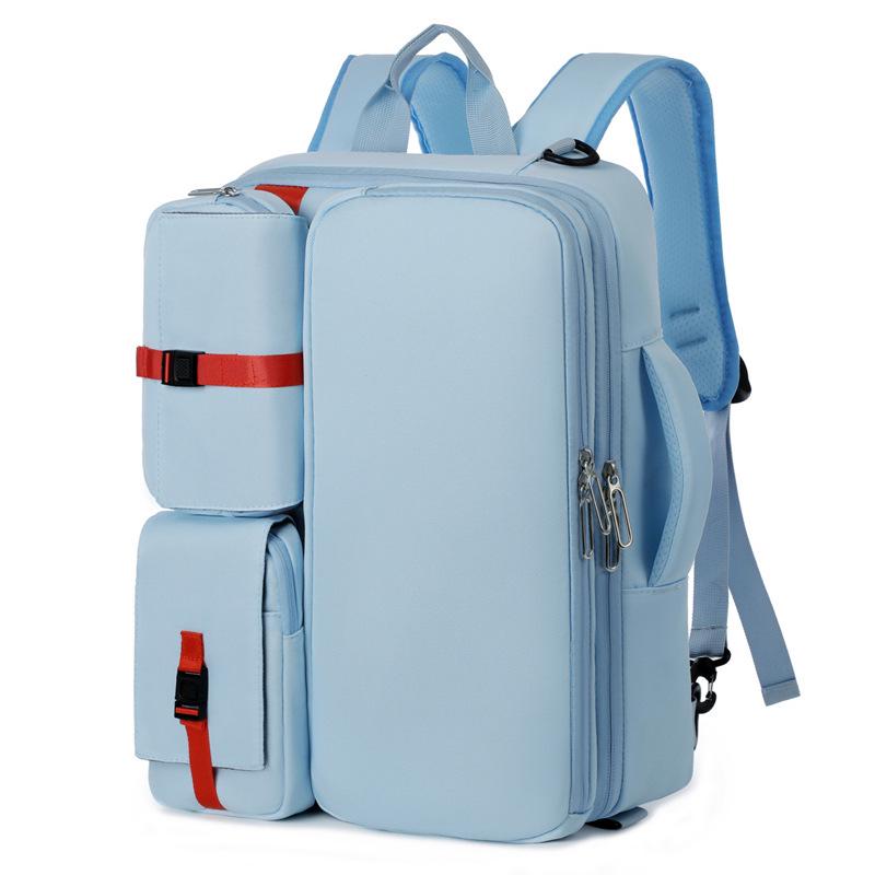 Versatile Water-Resistant Leather Travel Backpack with Large Capacity and Laptop Compartment