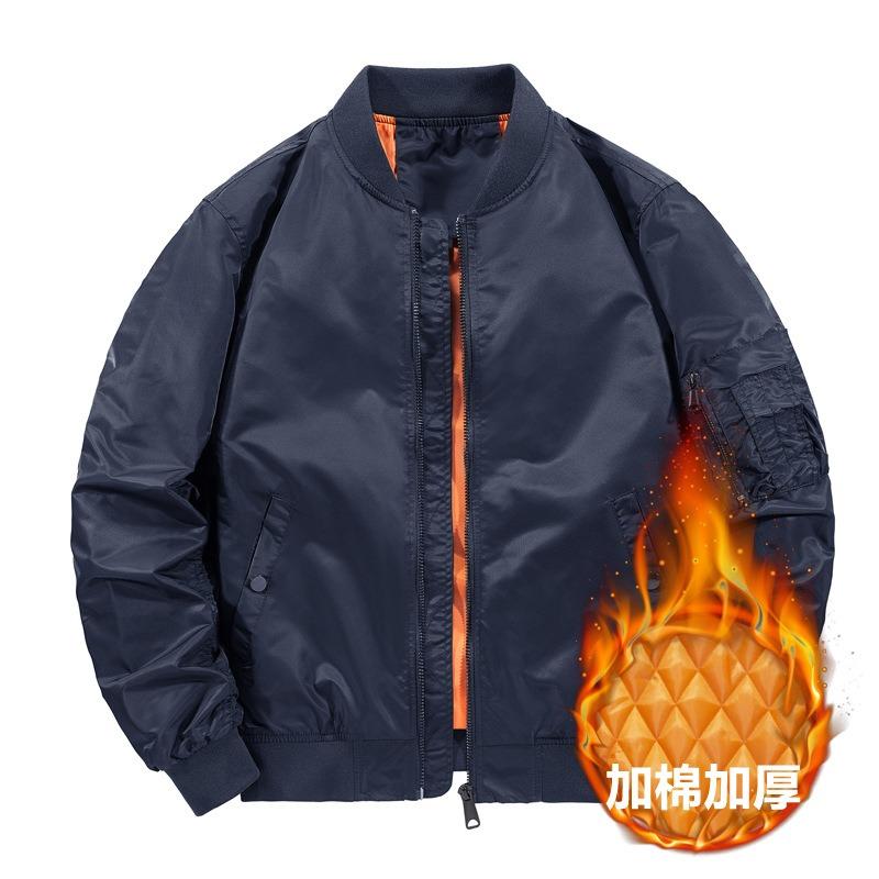Trendy brand baseball jacket men's MA1 air force flight jacket cotton thickened top jacket printed logo