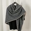 Einfarbiger Pashmina-Schal Dreieckstuch für Damen Herbst Winter Warm halten Cape Wraps Dicke Kaschmir-Stolen Schals Schal