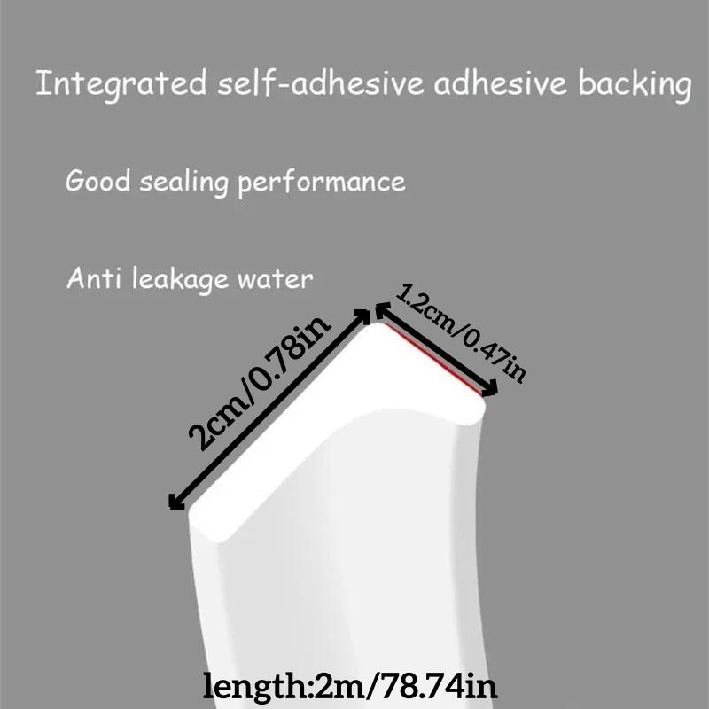 1pc 1m/2m Kitchen Door Bottom Silicone Water Stopper Strip Self-adhesive Shower Dry Wet Separation Stopper Strip Bathroom Access