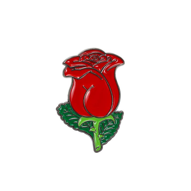 Красная роза брошь личность милые лепестки цветов студенческая одежда аксессуары значок пара подарок украшение