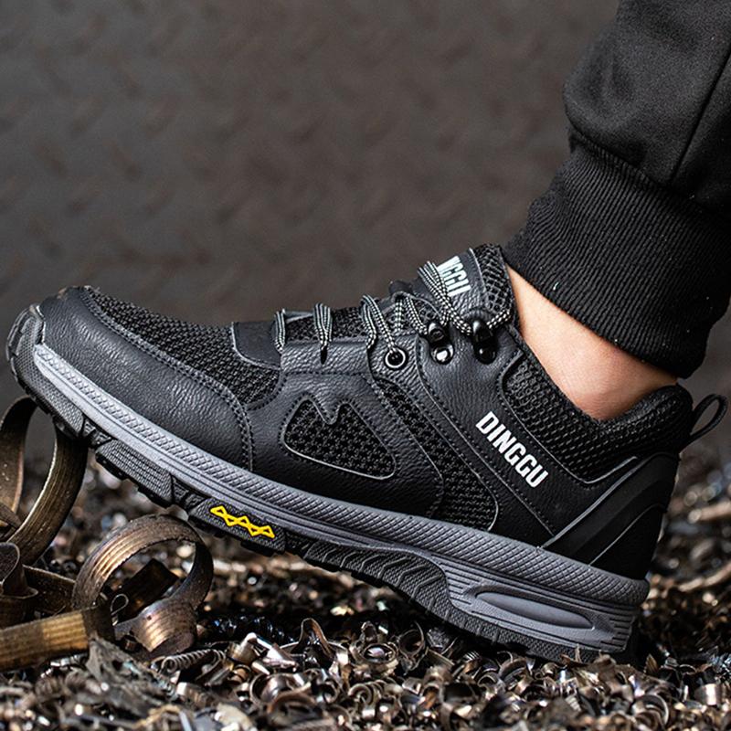 Men's Fashion Breathable Steel Toe Caps Working Shoes Air Mesh Summer Safety Boots Tooling Security Sneakers Protective Footwear