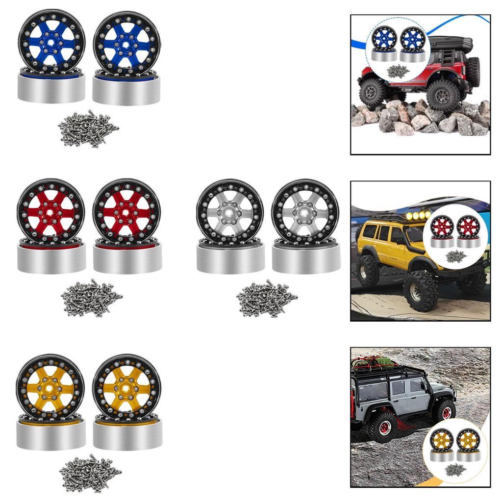RC Car Part Toy Car Wheel Rims Aluminum Alloy Sturdy Replacement Accessories for
