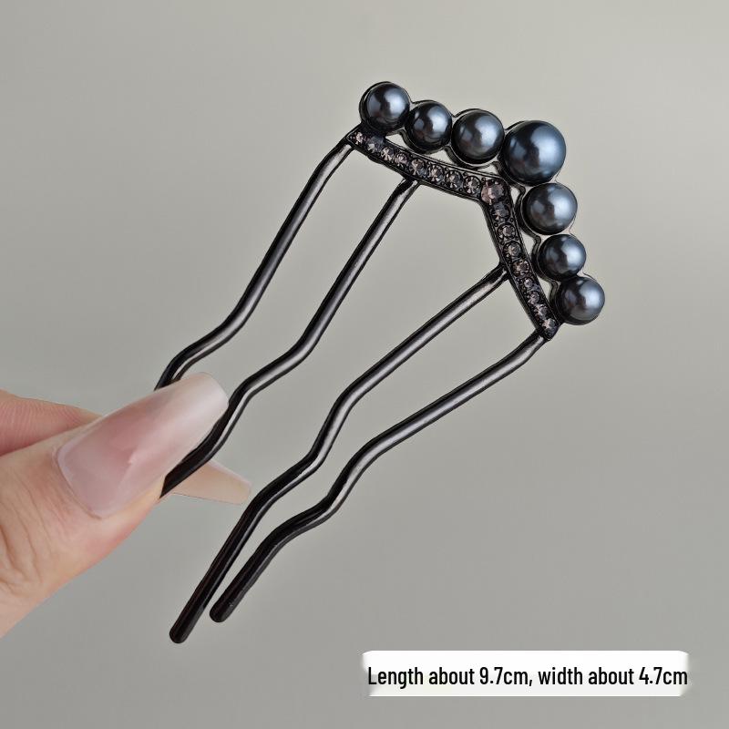 Elegant Pearl U-shaped Hairpin for Women - New Chinese Style Updo Accessory 2025