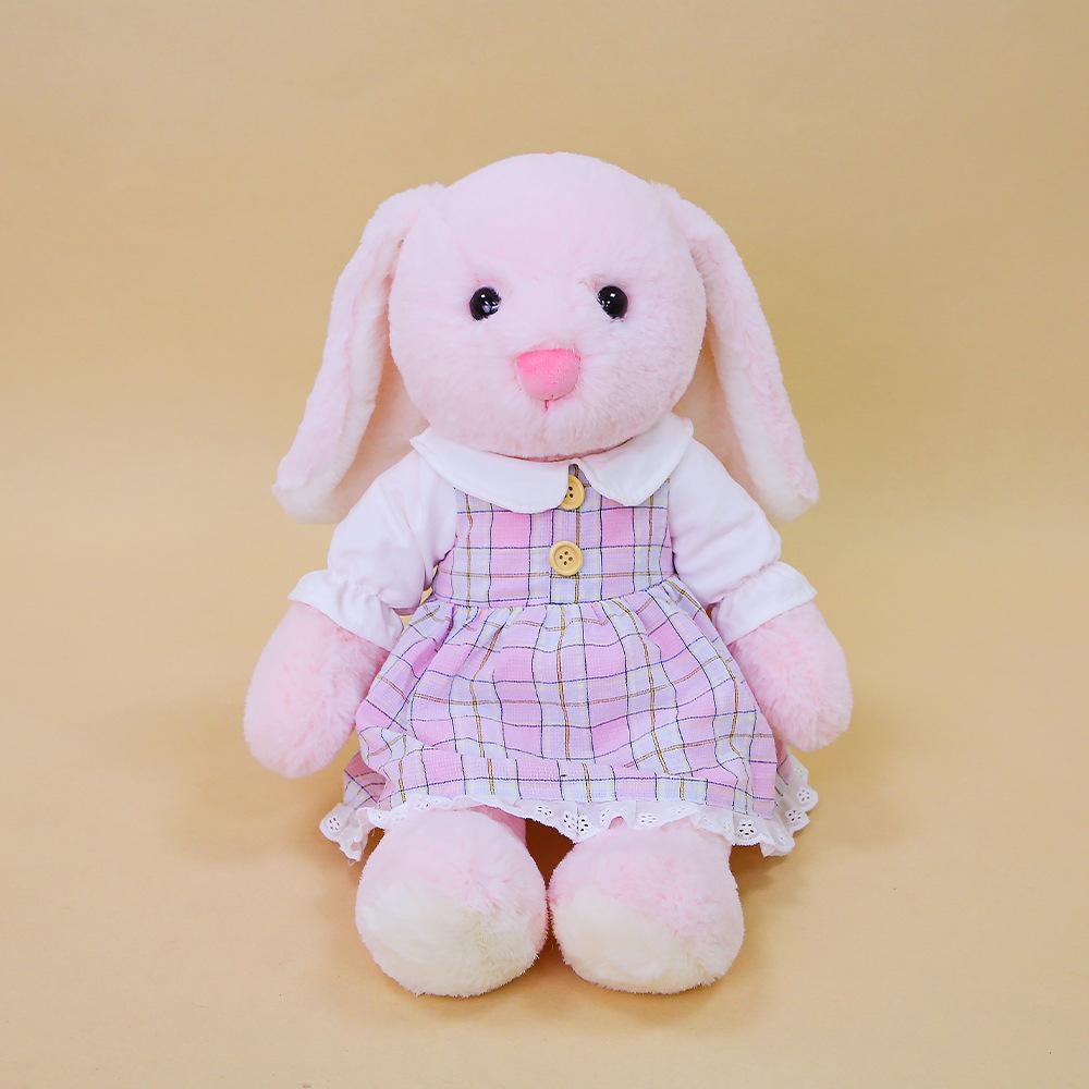 

New dress rabbit pastoral bear elephant pink rabbit doll soothing animal doll plush toy rag doll gift 35cm