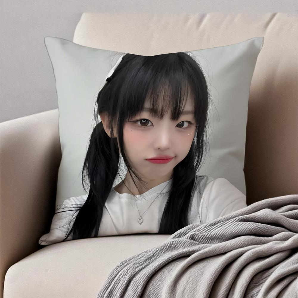 Popular Kpop Idol QWER HHina Jang Nayoung Cushion Cover Pillowcase Antidustmite Invisible Zipper Short Plush Sofa Cushion
