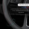 Car Steering Wheel Cover for All Seasons, Summer, Autumn and Winter, Suede Leather Round D-Shaped Anti-Slip Ultra-Thin Leather Handle Cover
