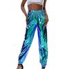 Women Shiny Sports Sweatpants Loose Elastic Jogging Bottoms Stretch Leggings Casual Long Disco Clubwear Party Leisure Comfort Fit Trousers