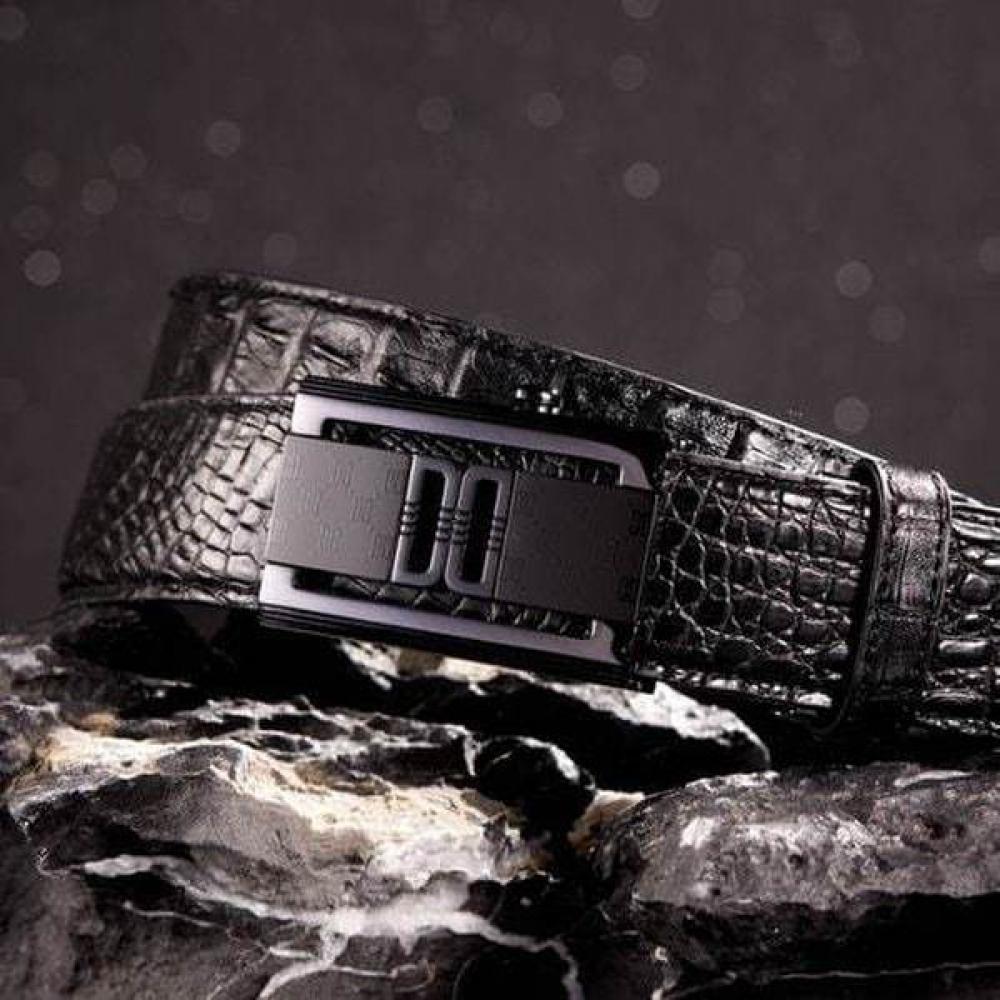 

Daks Black Premium Caiman Leather Automatic Belt Dbbe5e760bk Single option