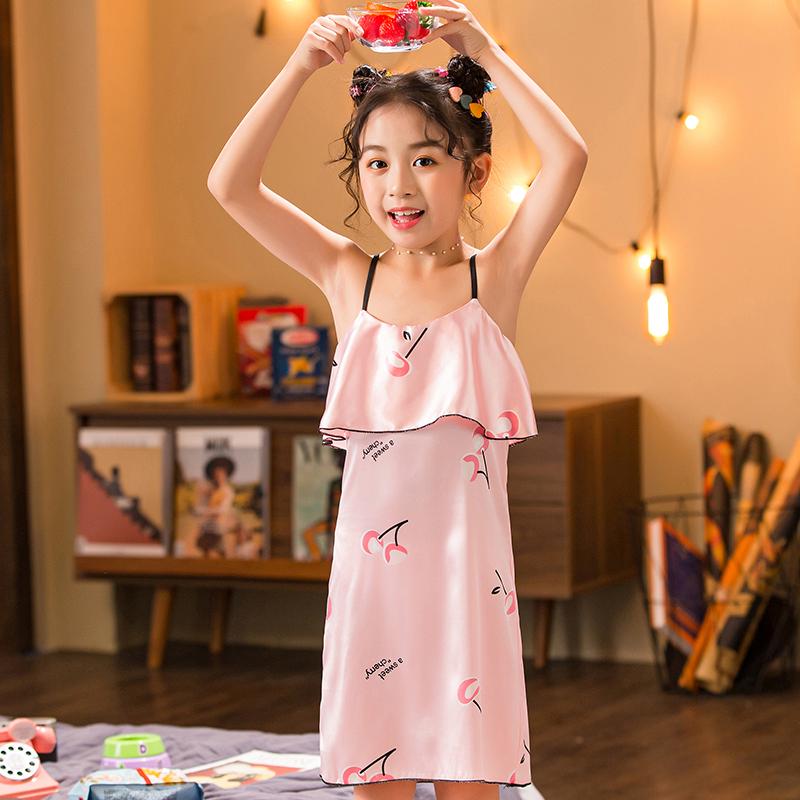 Buy Kids Girl Summer Nightgowns Cartoon Print Sleepwear Dresses